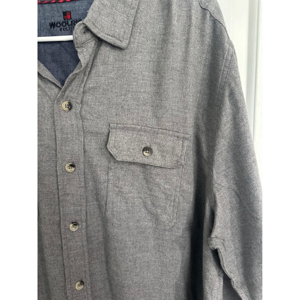Woolrich Mens XXL Gray Long Sleeve Button Up Shirt Outdoor‎ Relaxed Fit - Picture 2 of 9
